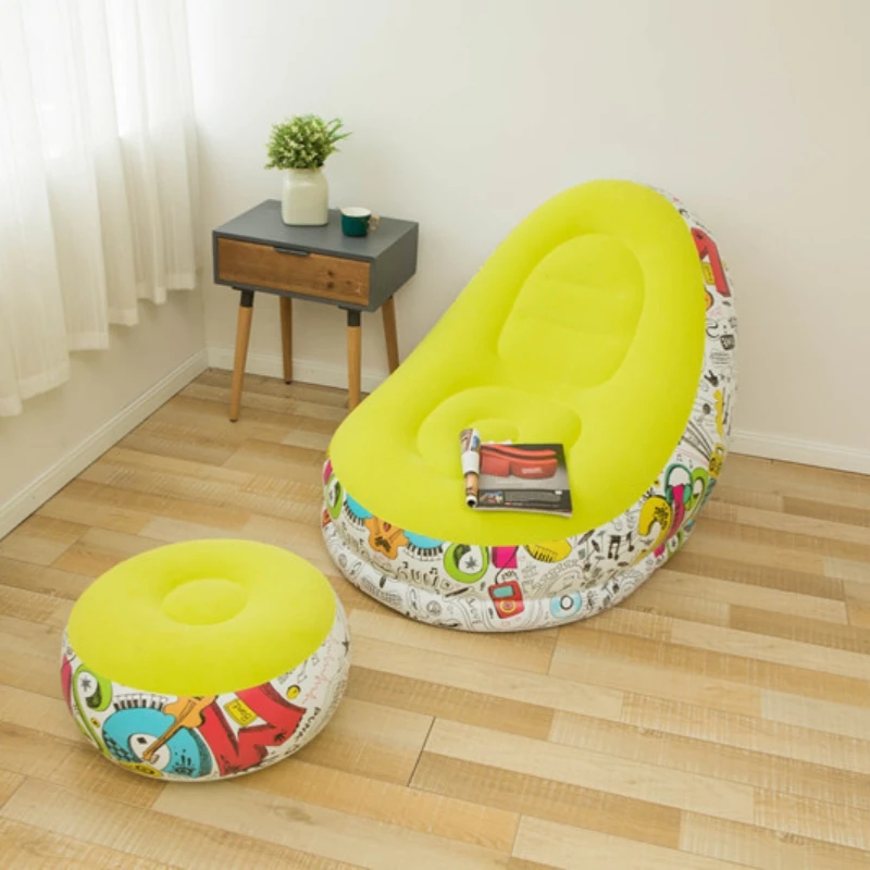 Inflatable sofa chair thickened lazy sofa bedroom home leisure portable folding outdoor sofa pedal