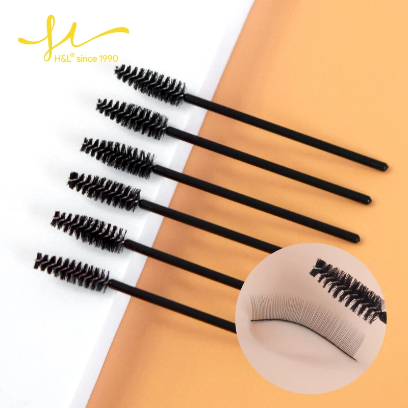 

Eyelash Brush Black Color Adjustable Radian 50 PCS Disposable Extended Eyelash Wash Brush Eyelashes Cosmetic