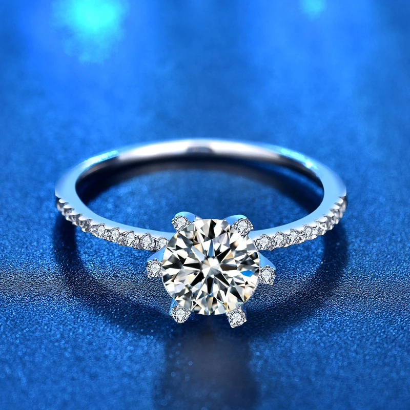 Pierścionek zaręczynowy ślubny – Moissanite Engagement Ring 1 Carat recenzja i cena