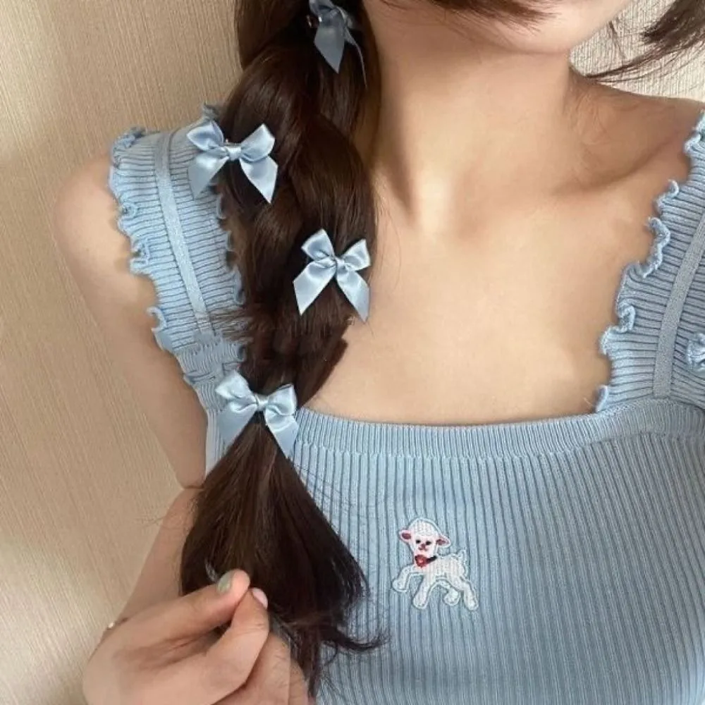 1PC Cute Mini Bowknot Hair Clips Fairy Hair Accessories Bow Hairpin Headwear Sweet Ribbon Barrette Girls