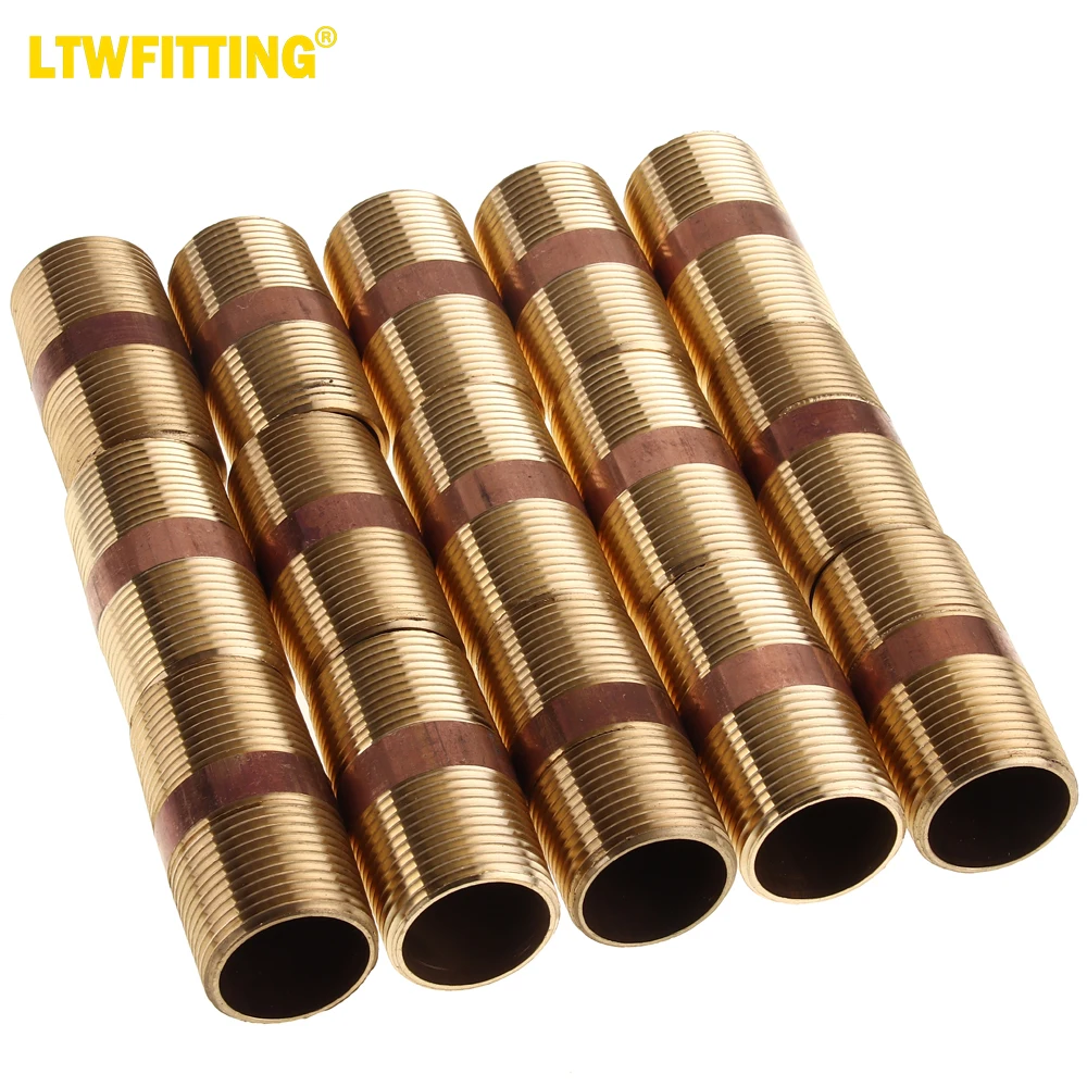 

LTWFITTING Brass Pipe 2-1/2" Long Nipples Fitting 1" Male NPT Air Water(Pack of 15)