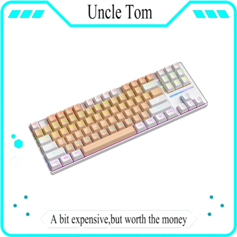 

Sk16 Wired Mechanical Keyboard 87 Keys 80% Layout Compatible Multiple Systems Gaming Laptops Illuminated Green/Red Axis Optional