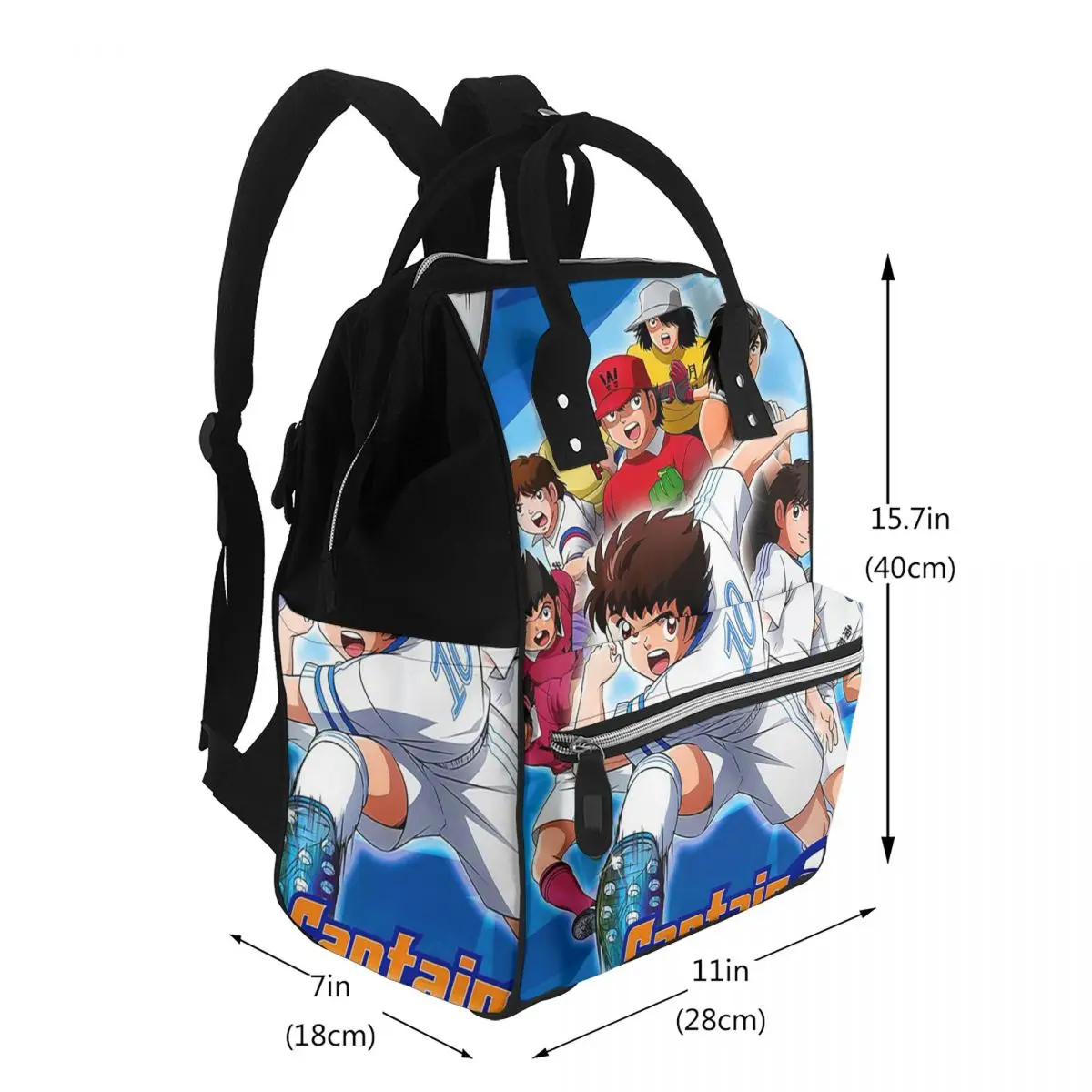 Japan Football Manga Captain Tsubasa Student Backpack School Bag Hiking Travel Daypack for Men Women Bookbag Shoulder Bags