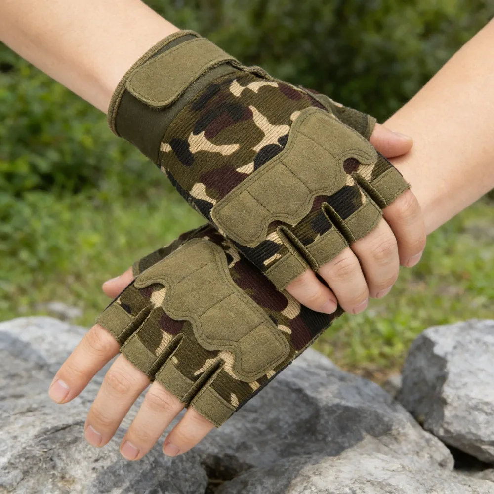 

Боевые перчатки с половиной пальца, унисекс, для спорта на открытом воздухе, альпинизма, вождения, езды на велосипеде, тренировочные перчатки спецназа