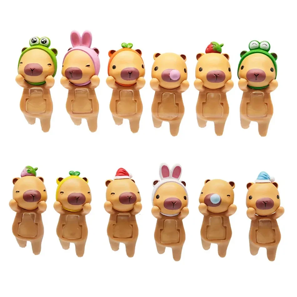 Cartoon Blind Box Capybara Series Hippers Harvest Kawaii Hippie Doll Trendy Car Mobile Phone Ornaments Dumplings Kids Toy Gift
