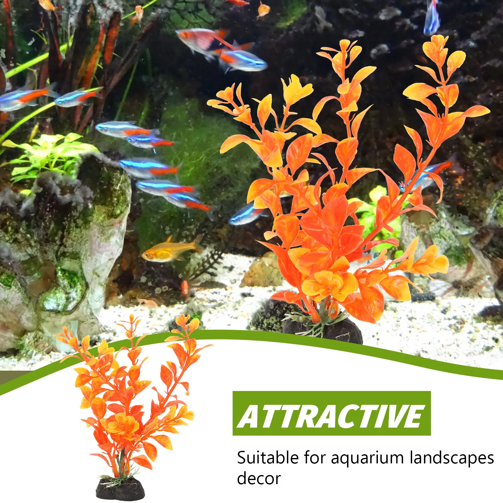 

12Pcs Aquarium Plants Plastic Artificial Fish Tank Decorations Realistic Aquatic Plants Freshwater Fish Accessories