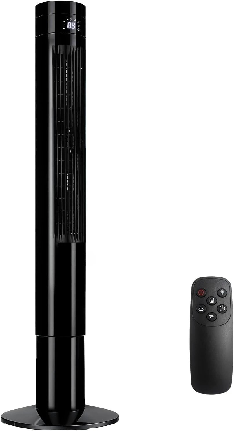 Ventilateur colonne silencieux 110 cm, sans pales, oscillation 85° ° Télécommande, Minuteur, 3 Modes