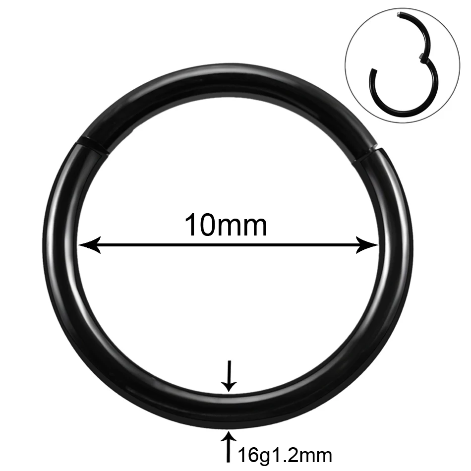 50/100Pcs Stainless Steel Septum Nose Piercing Hinged Segment Hoop Ring for Women Ear Helix Earring Piercing Body Jewelry