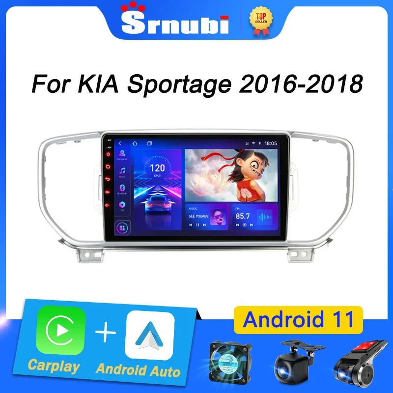 Srnubi 2 Din Android 12 Carplay Car Radio Multimedia Player for KIA Sportage KX5 2016 2017 2018 2din 4G Stereo GPS DVD Head Unit