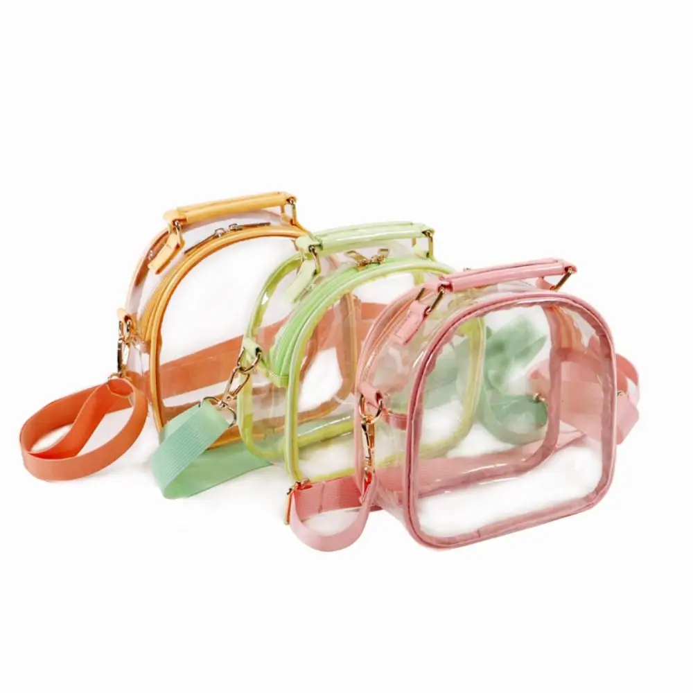 

Waterproof Clear Tote Bag Fluorescence Large Capacity Jelly Transparent Crossbody Bag PVC Portable Women Shoulder Bag Purse