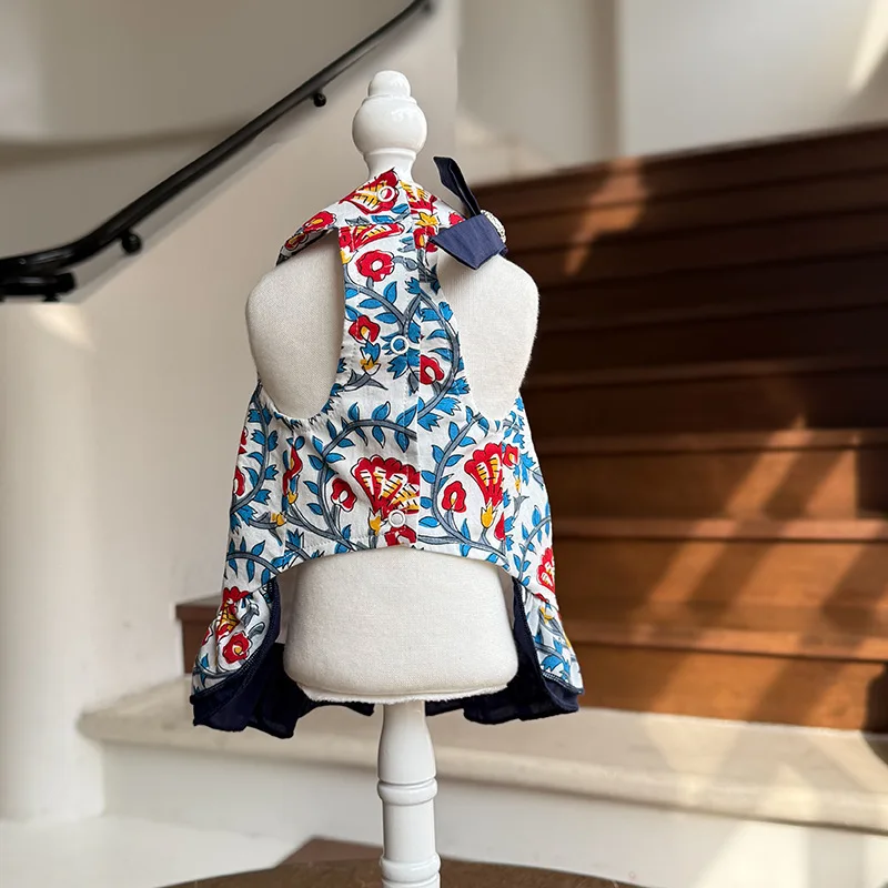 Disfraz vestido princesa floral para perros pequeños con volantes - imagen 4