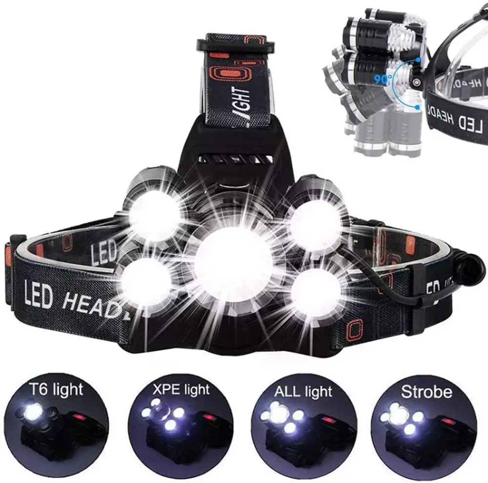 Headlamp Ultra Bright LED Work Headlight,Brightest USB Rechargeable Headlamps,4 Modes Waterproof Zoomable Head Lamp Best Headlam