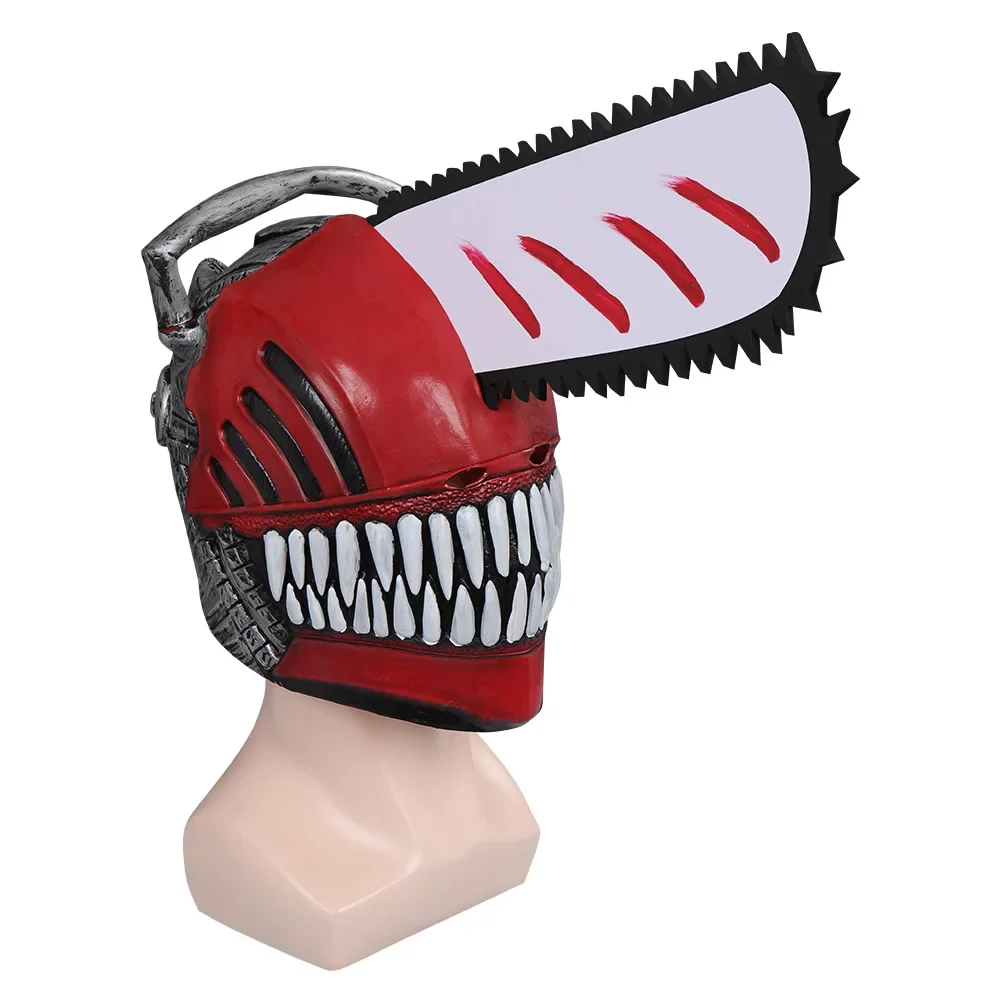 Máscara de Cosplay de cadena de Anime para hombre, máscara de Cosplay de Denji, accesorios de disfraz de Roleplay, casco de Mascarada para disfraz de Halloween