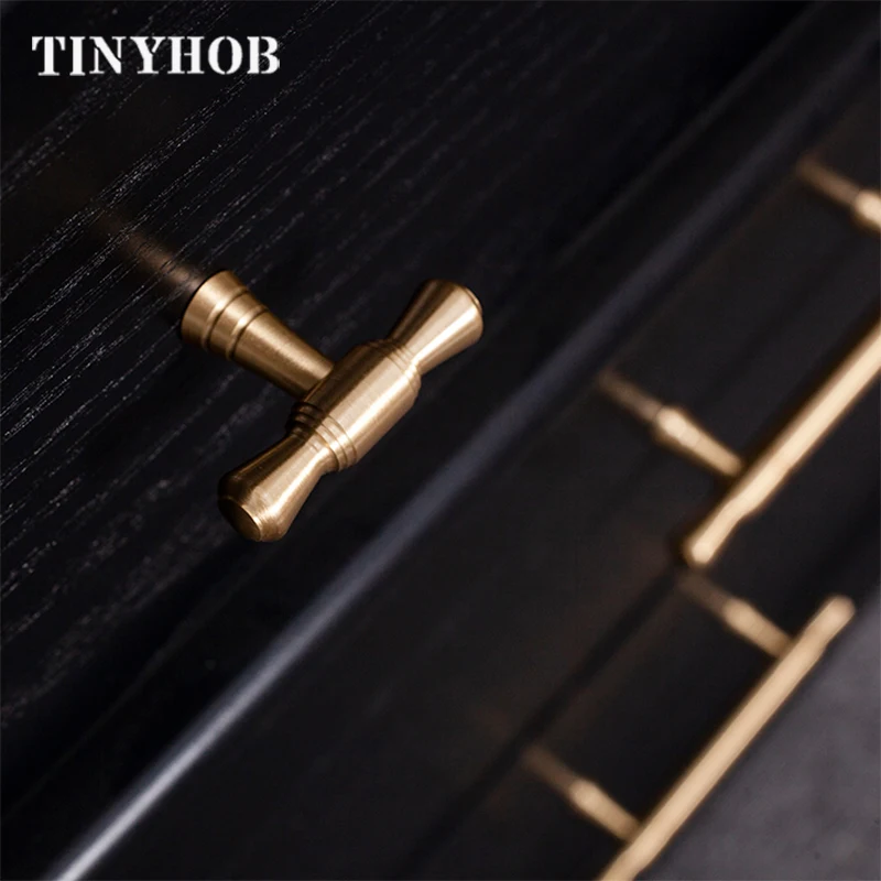 Long Size Golden Cupboard Handle Brass Kitchen Cabinet Door Knob Furniture Drawer Pull Hardware Pulls Bar Handle