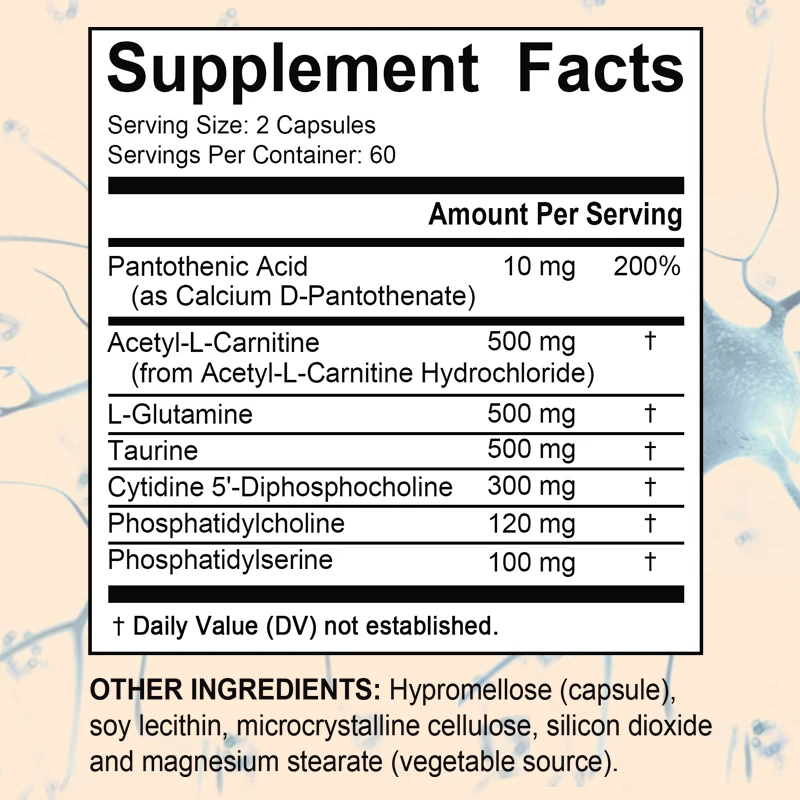 

L-Carnitine Supplement - Promote Metabolism, Improves Memory, Burner Fat, Support Energy, Grow Muscles - 120 Capsules