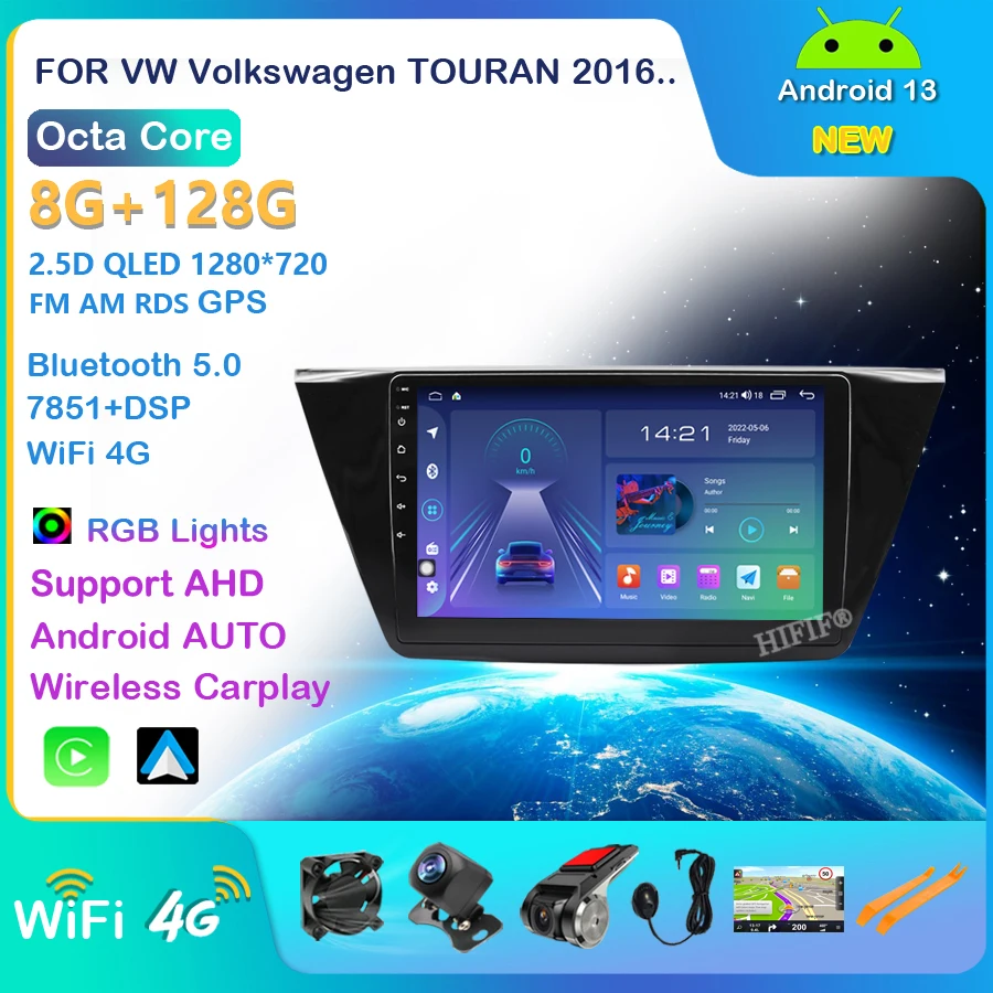 

Автомагнитола на Android для VW/Volkswagen/TOURAN 2016 GPS CANBUS Автомобильная Мультимедийная ОЗУ 8 Гб 4G камера DSP No 2din