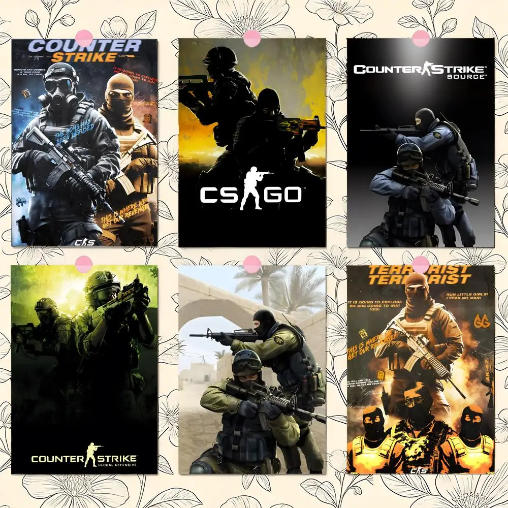 CSGO C-Counter-Strike Global Offensive-S Poster Matte Self-Adhesive Wall Art Print Living Room Bedroom Home Decor