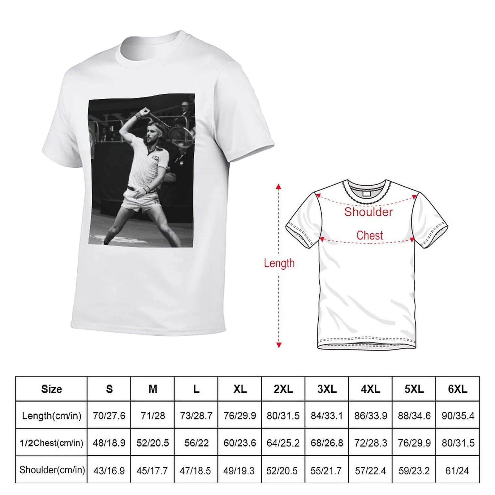 New Borg: The Ice Man: Tennis Legend T-Shirt plain t-shirt aesthetic clothes tees Men's t-shirt