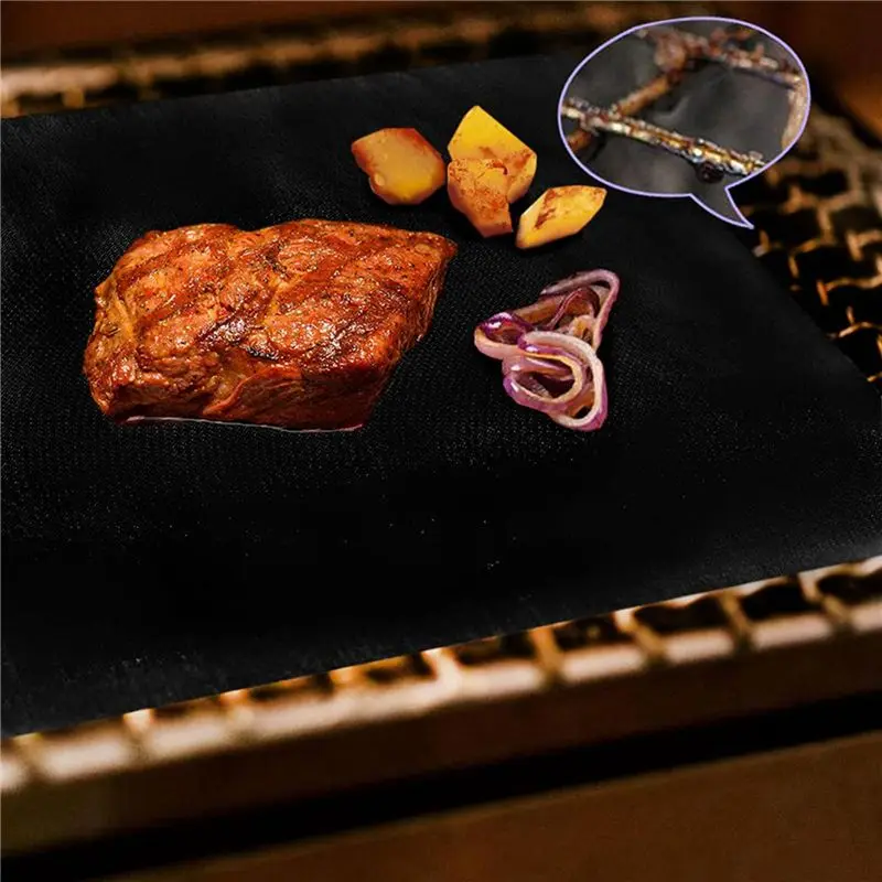 AC23-8 Pcs Black Oven Shelf Silicone Rack Guard + 4 Pcs Non Stick Oven Liners Mat For Keeping Oven Clean And Protecting