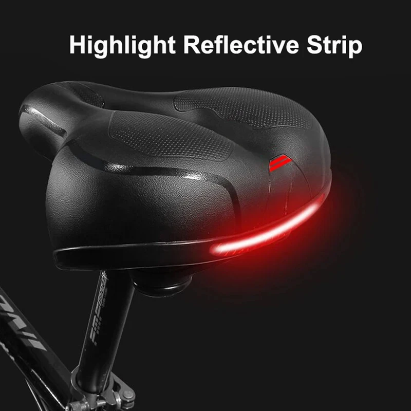 Wide Hollow Bike Saddle, Breathable Shock Absorbing Comfortable Bicycle Seat for MTB Road Cycling Men Women