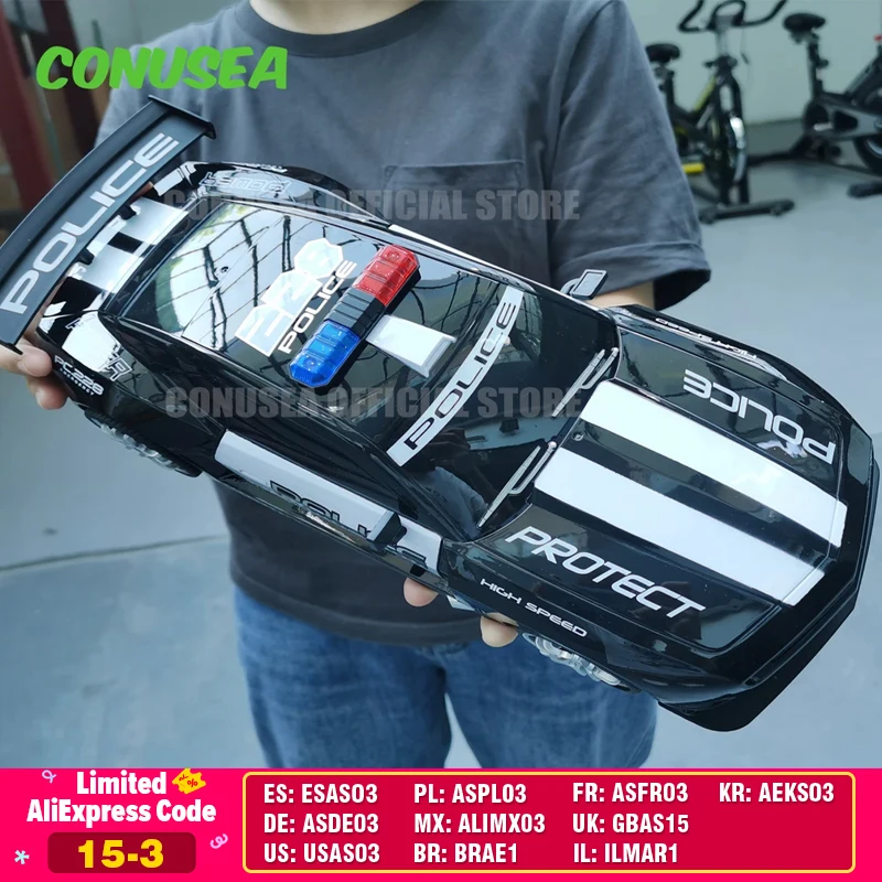 

1/12 Big 2.4GHz Super Fast Police RC Car Remote Control Cars Toy with Lights Durable Chase Drift Vehicle toys for boys kid Child