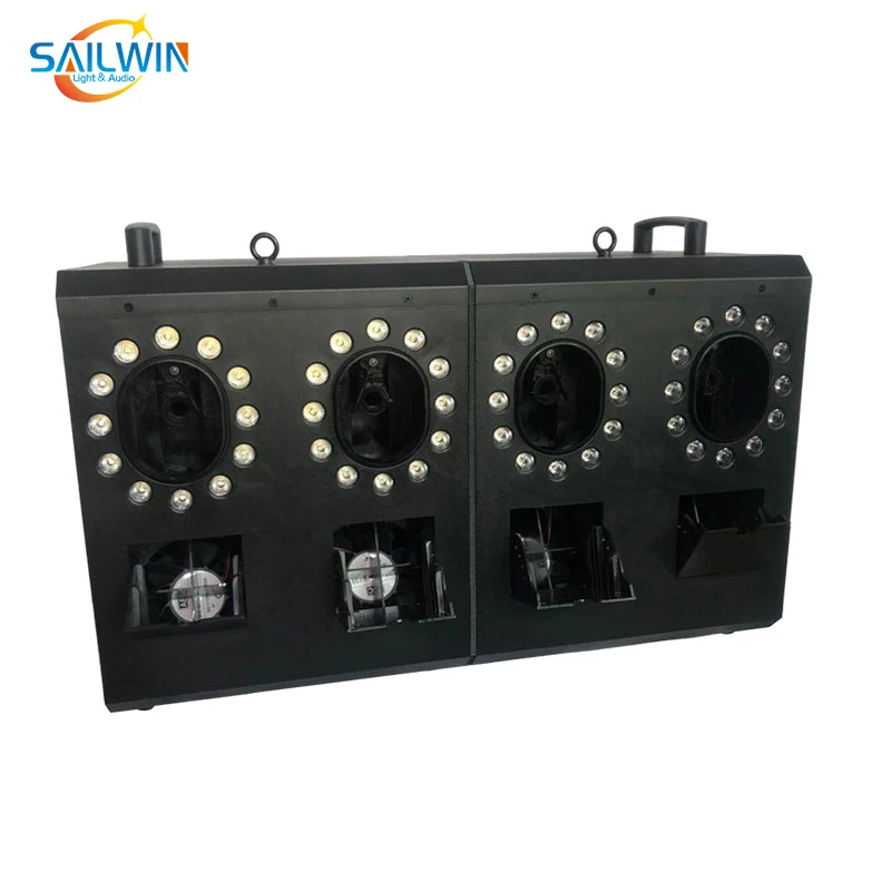 Sailwin 무대 조명, 4 홀, 3000W 28x3W RGBW 4IN1 LED 링 2, 연기 기계 및 버블 기계, 파티 제초 무대용