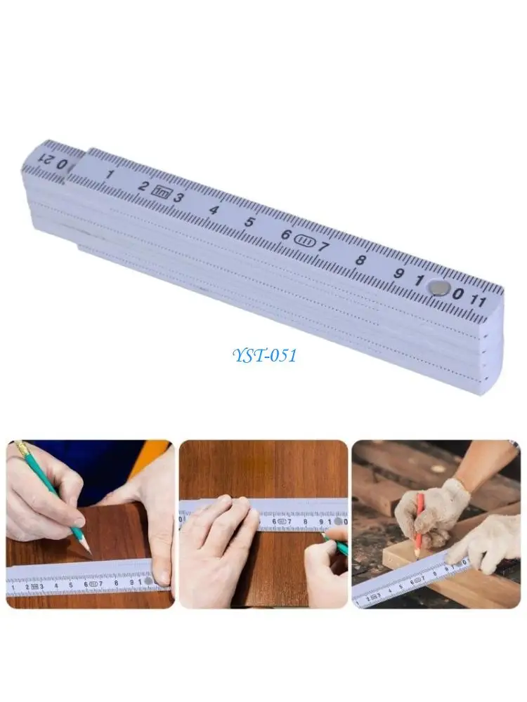 

E15A Easy Carry 1 Meter Foldable Ruler with Metal Rivets Engineering Measurement Device for Home Renovations & Classroom Use