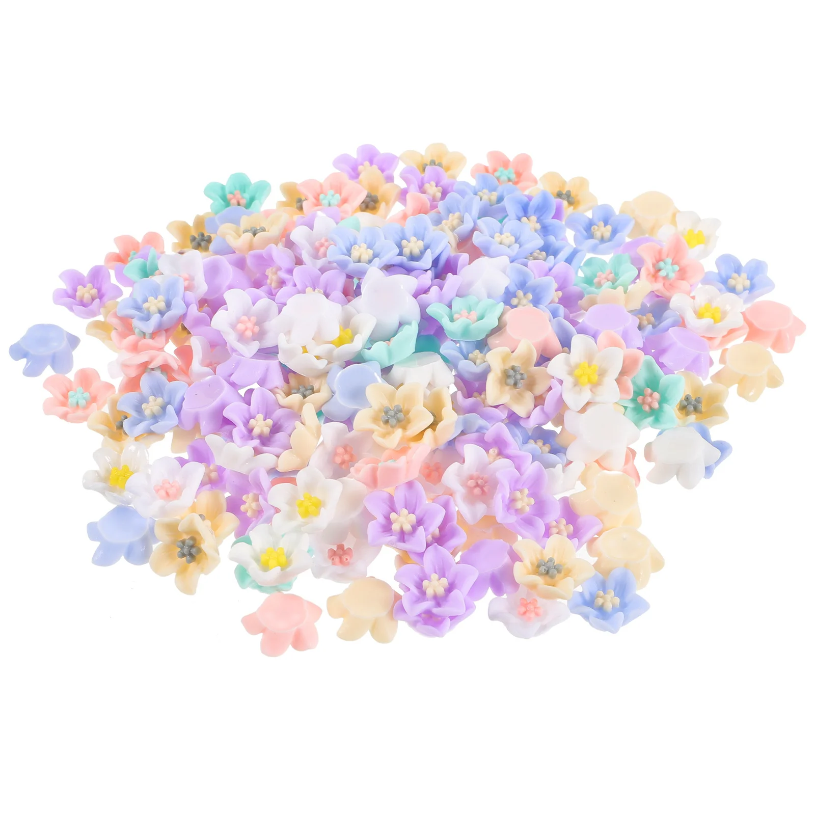 200 szt. żywicznych ozdób w kształcie kwiatów, unikalny delikatny wzór do rękodzieła DIY, akcesoria do dekoracji tekstyliów domowych, odzieży, etui na telefon, ozdoby do włosów.