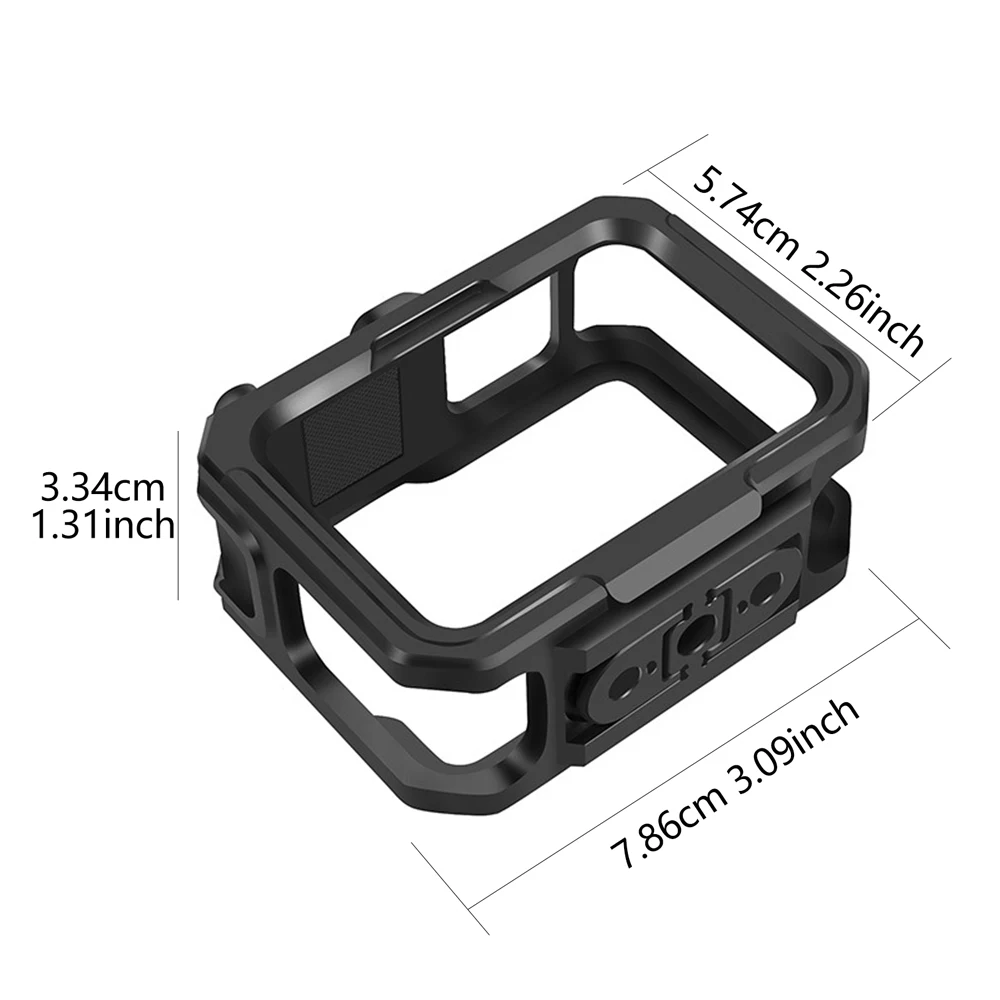 Aluminum Alloy Frame Cage for GoPro Hero 13/12/11/10/9 Protective Case with Cold Shoe 1/4 Adapter M5 Screw Hex Wrench Vlog Mount