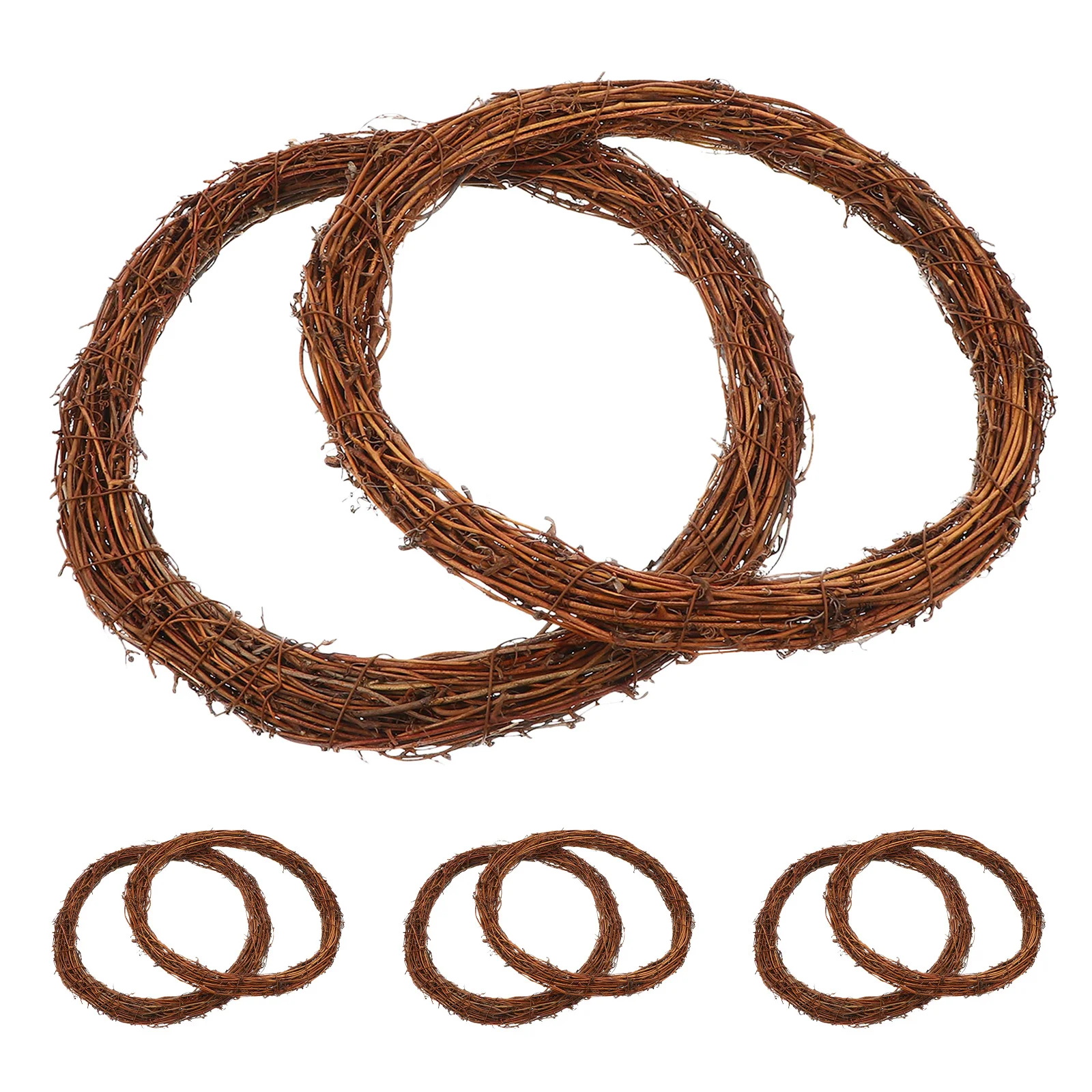 

8pcs 30Cm Vine Wreath Ring Rustic Grapevine Wreath Base For Diy Craft Floral Decor Natural Rattan Hoop For Christmas Wedding
