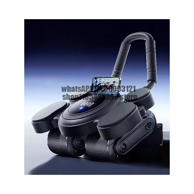 Four-wheel abdominal wheel automatic rebound abdominal muscle wheel training equipment to practice abdominal muscles
