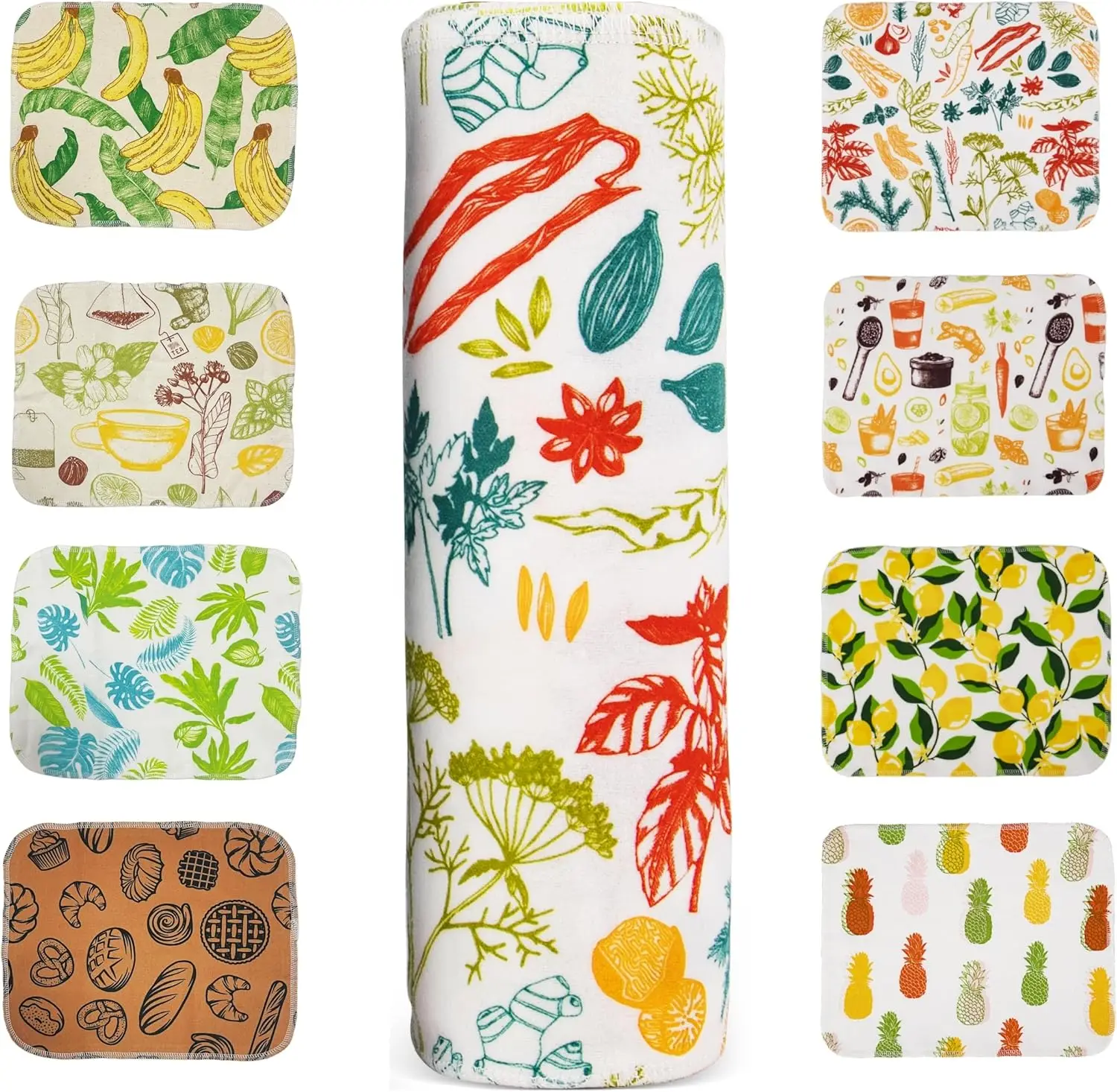 

Reusable Paper Towels Washable, 12 Pack Paperless Kitchen Towels Roll - Eco-Friendly Cotton Cloth, Super Soft
