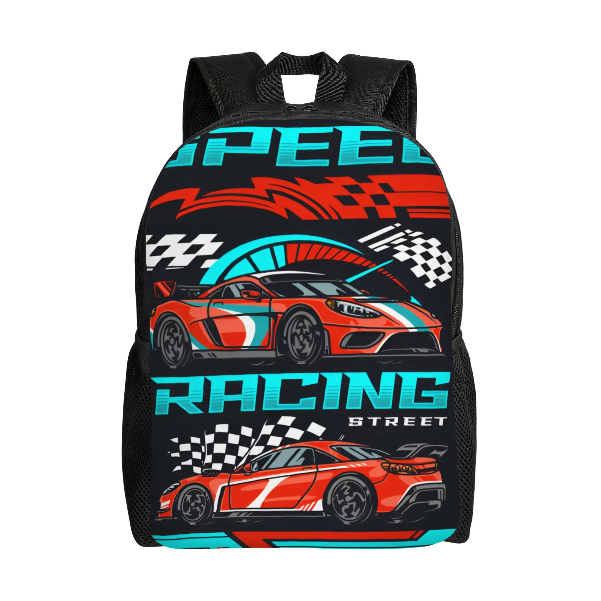 Custom Speed Racing Vintage Travel Backpack Women Men School Laptop Bookbag Motor  College Student Daypack Bags
