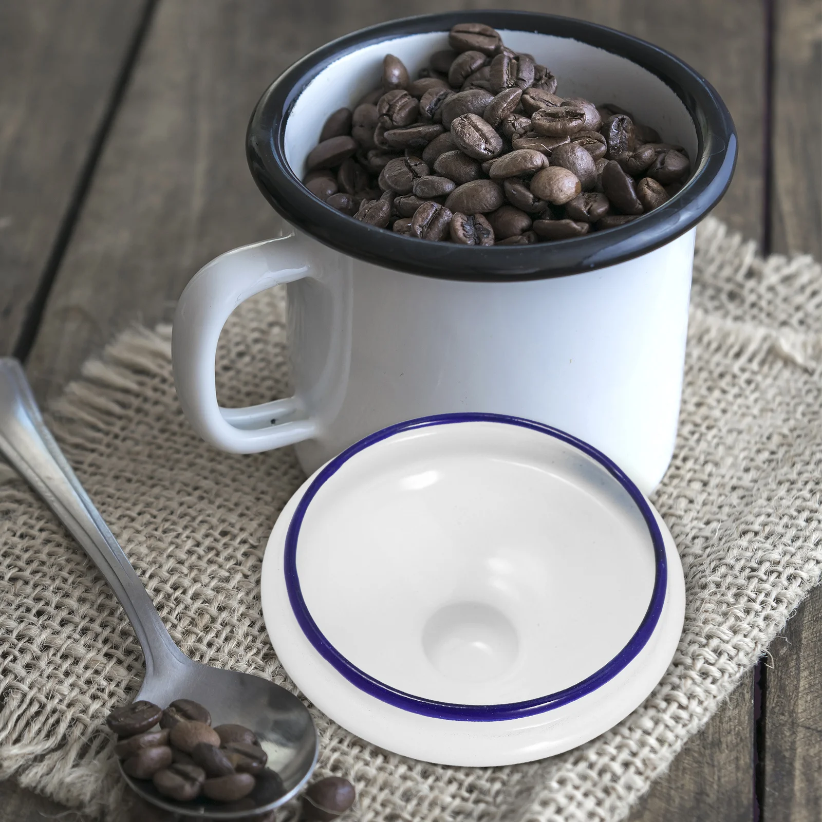 

4Pcs Enamel Cup Lids Multipurpose Reusable Enamel Mug Covers Spill Proof Heat Resistant Replacement Lids for Water Cups