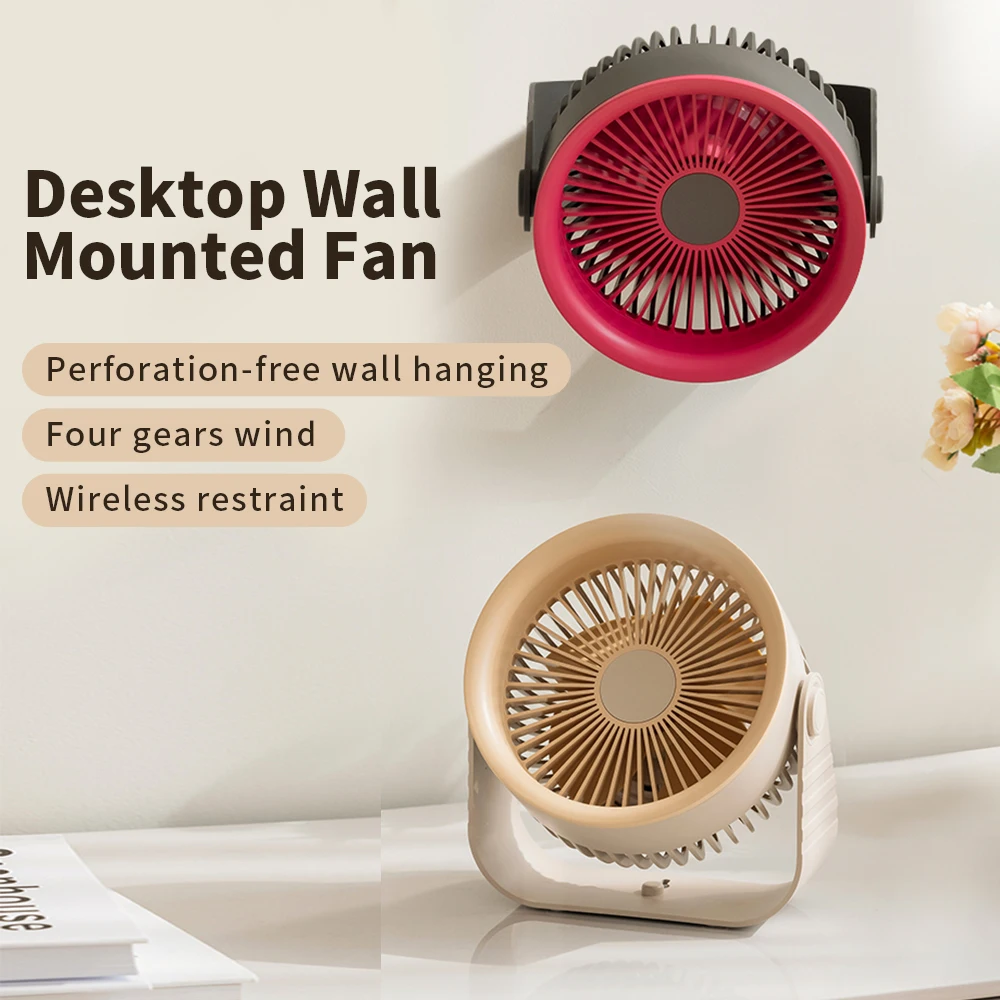 Portable Electric Fan 3600Mah Wireless Air Circulator Fan Cordless Desktop Wall Ceiling Air Cooling Cooler Quiet Ventilator