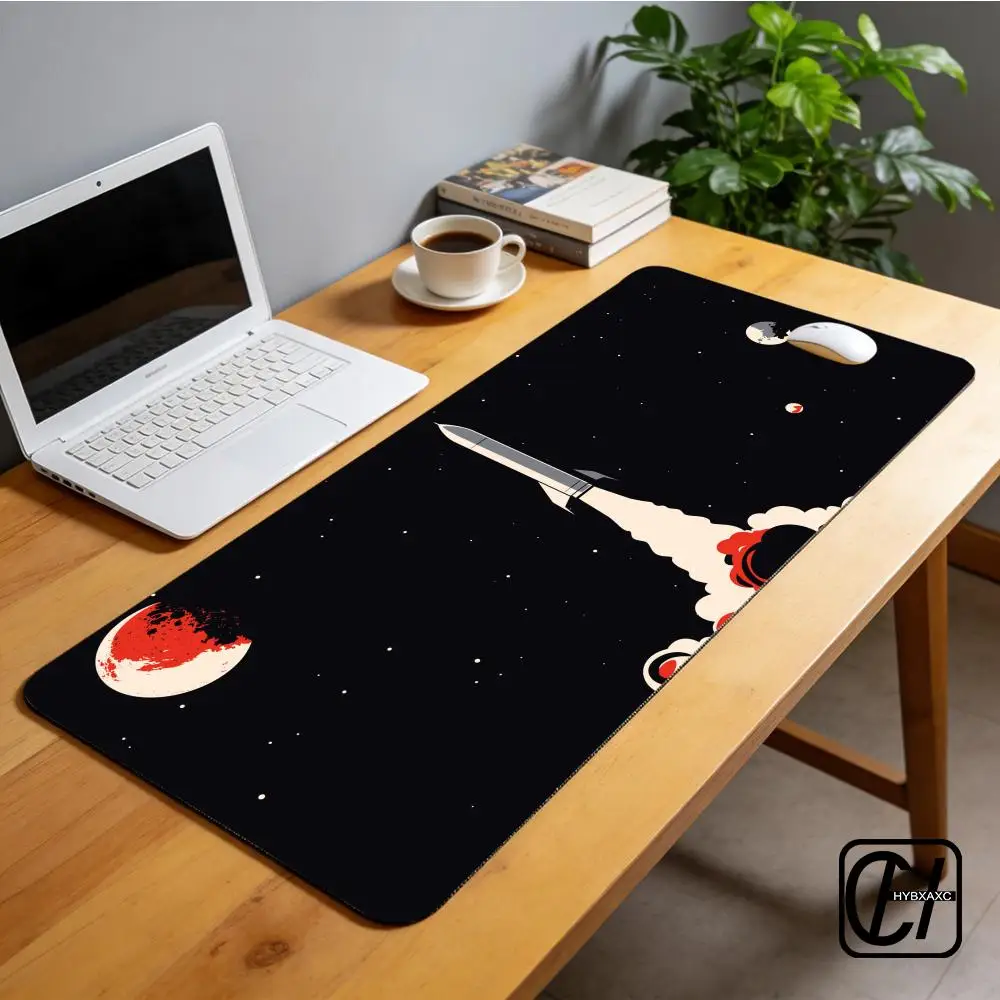 Anime Space Shuttle Mouse Pad XL Computer Accessories Office Game Table Mats Rubber Anti-slip Gaming Keyboard Mousepad Desk Pads