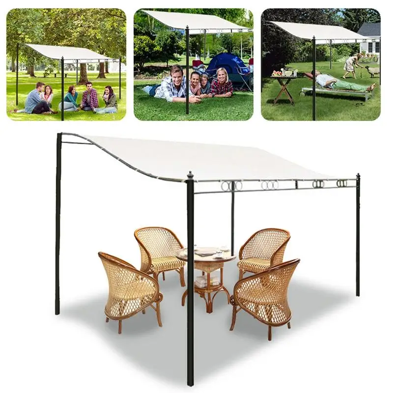 3x2.6m 300D Random Color Outdoor Sun Shade Sail Canopy Waterproof Patio Cover UV-Blocking Camping Tarp Patio Covering