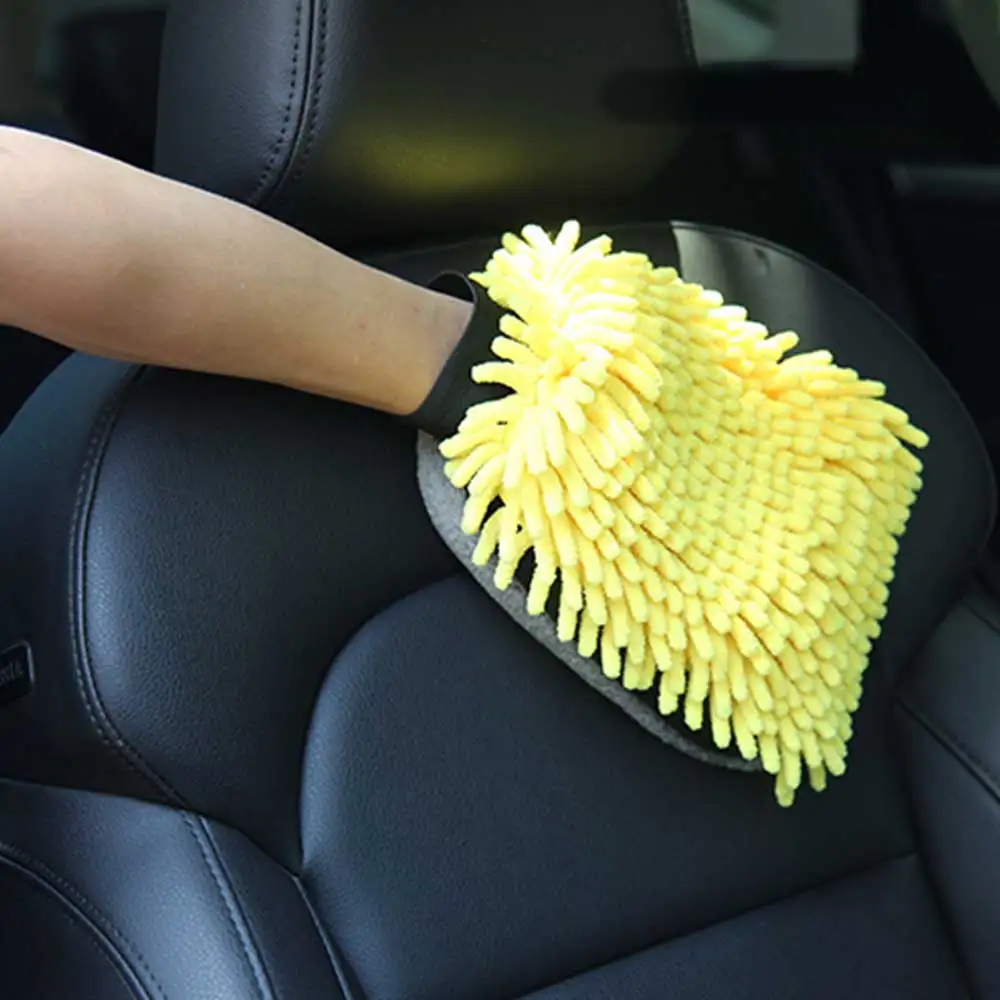 Waterproof Car Wash Microfiber Chenille Gloves Thick Car Cleaning Mitt Wax Detailing Brush Auto Care Double-faced Glove