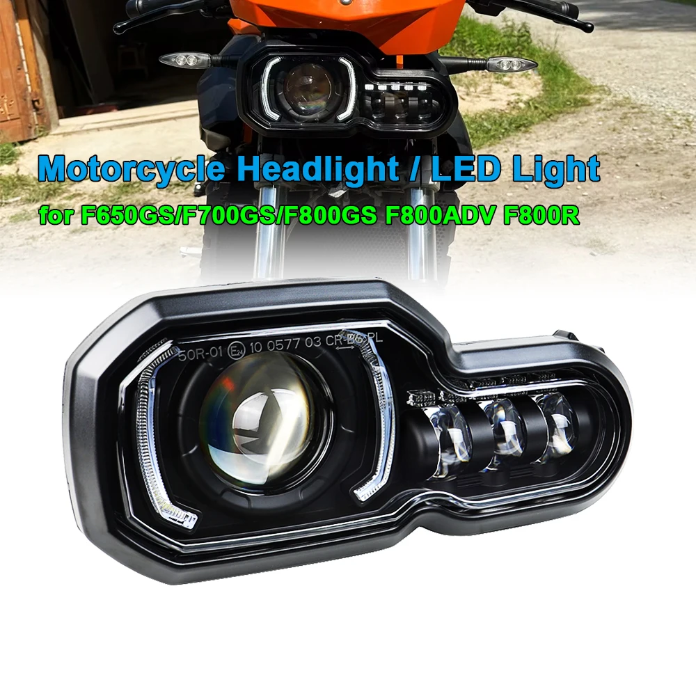 Motorrad-Scheinwerfer-LED-Licht für BMW F650GS/F700GS/F800GS F800ADV F800R Fern-/Abblendlicht mit Tagfahrlicht-Baugruppe, Frontlampen-Ersatz