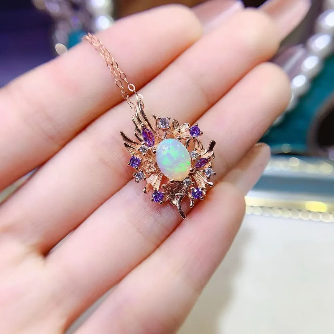 قلادة عصرية ورائعة من العقيق الطبيعي المذهل S925 من الفضة الإسترليني الأنيقة الفاخرة هدية مجوهرات لها