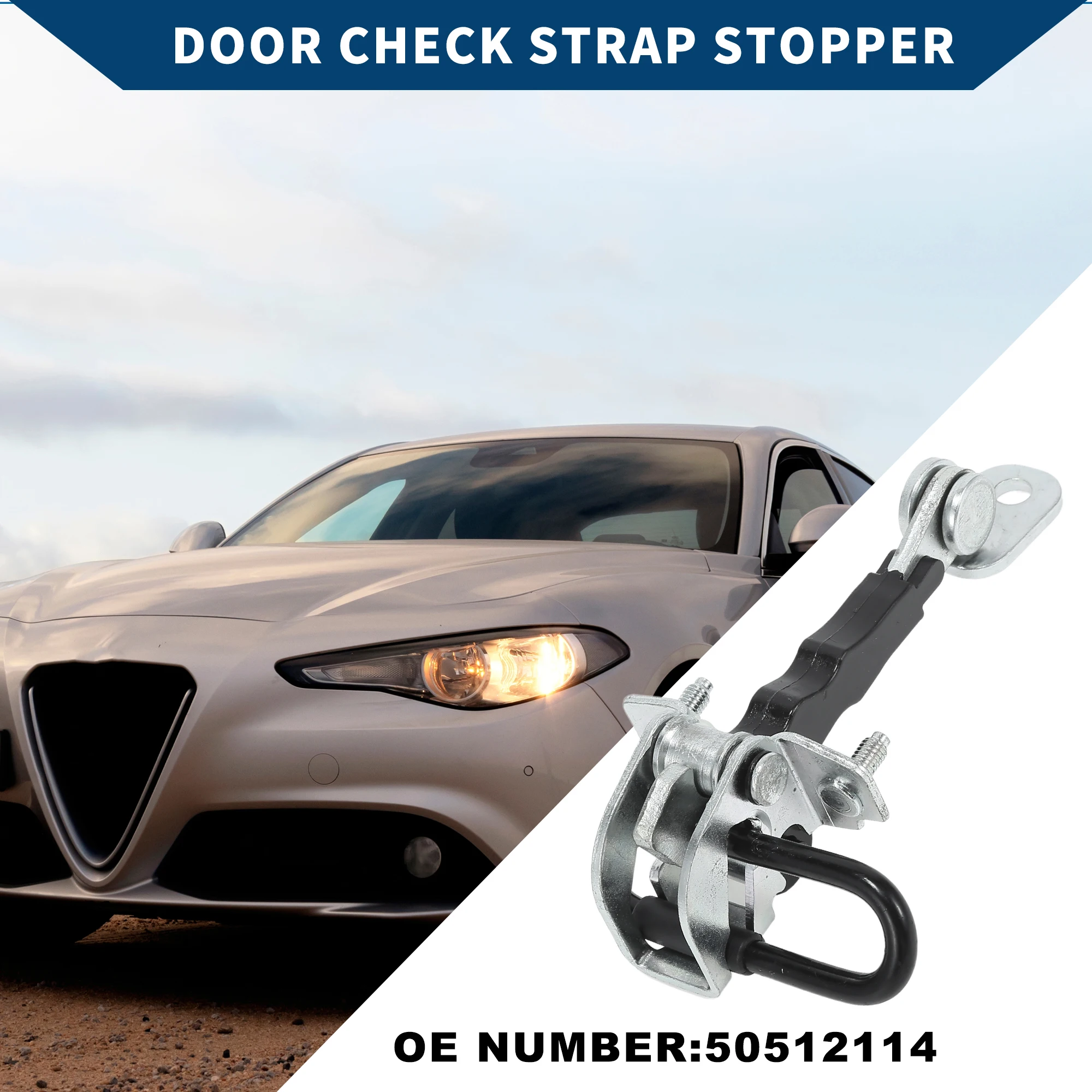 X Autohaux Door Check Strap Stopper Limiter No.50512114 for Alfa ROMEO 2000-2010 3 Door