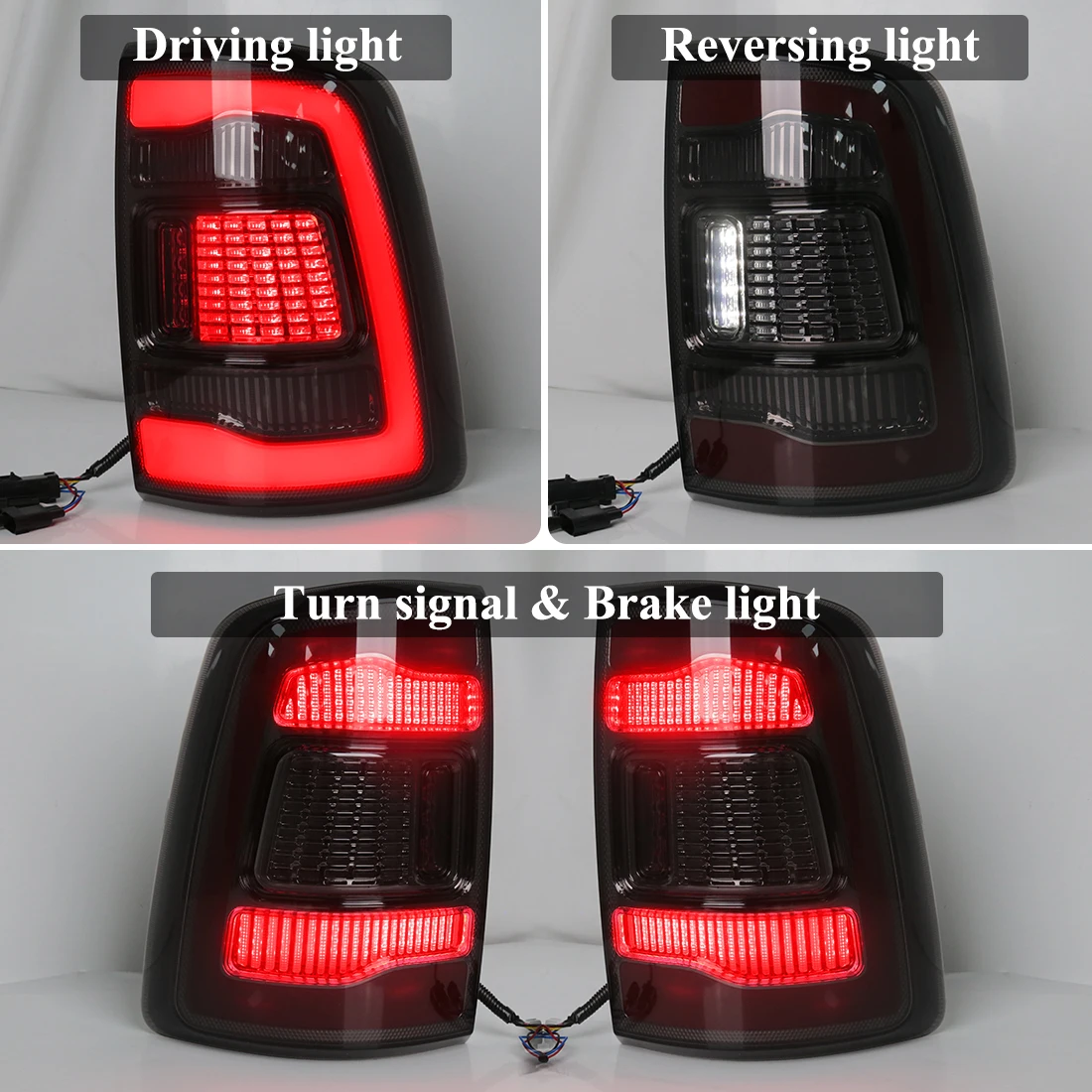 For Dodge Ram 1500 2009-2018 LED Tail Light Assembly Turn Signal Brake Lights Rear Reverse Fog Lamp 12V DRL Taillamp 1 Pair