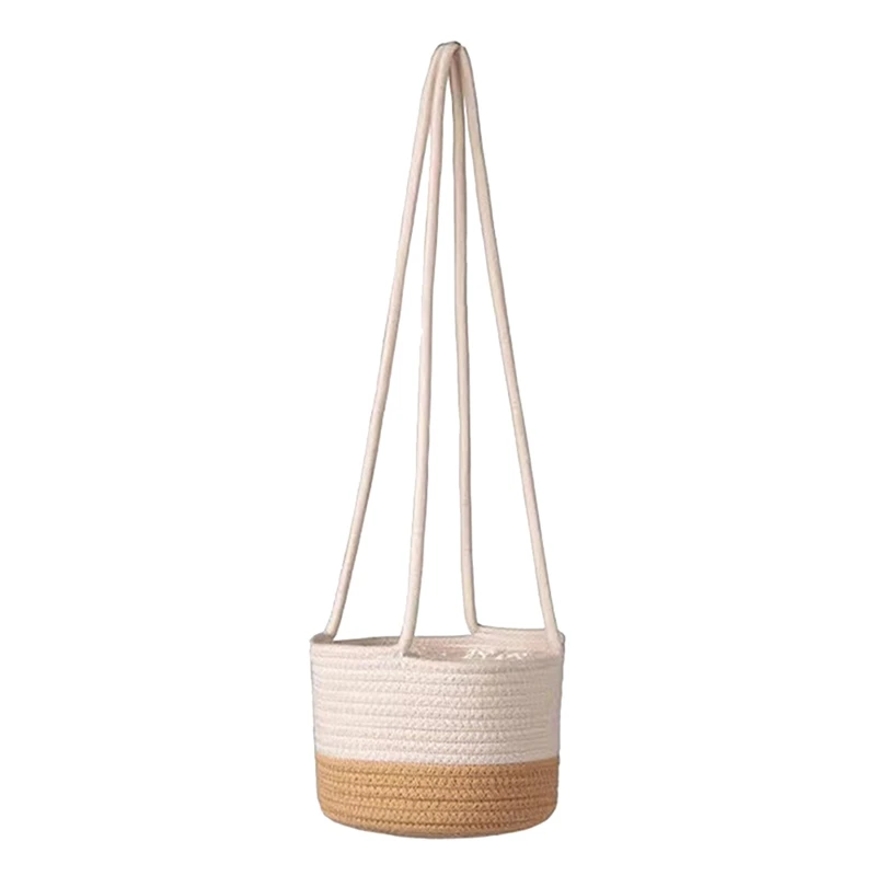 Hanging Planter Woven Plant Basket Indoor Up To 7Inch Flower Pot Macrame Plant Hangers Storage Organizer Home Decor