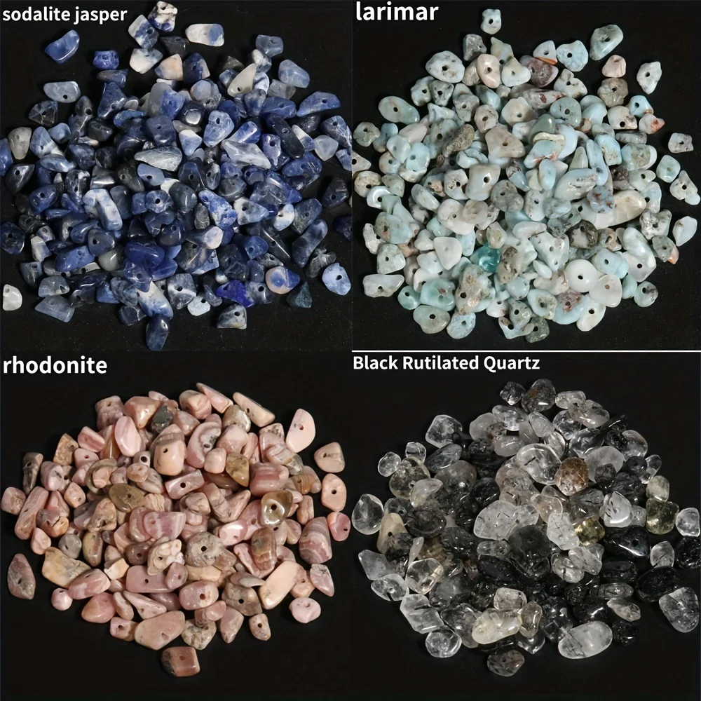 5‑8mm Natural Irregular Nugget Loose Beads Amethyst Apatite Gemstone Chip Bead for DIY Bracelet Necklace Jewelry Making Supplies