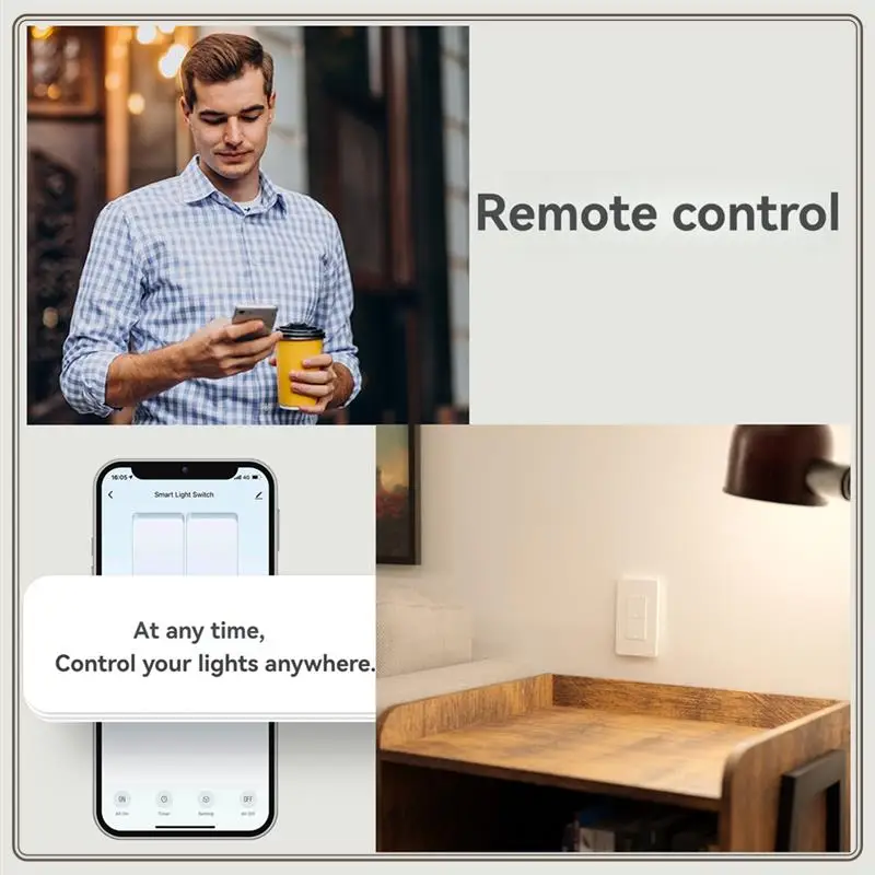 Interruptor de luz inteligente Tuya Wifi confiable necesita cable neutro 110-250V luz de botón de EE. UU. para Alexa Google Home Smart Life, Tuya Wifi