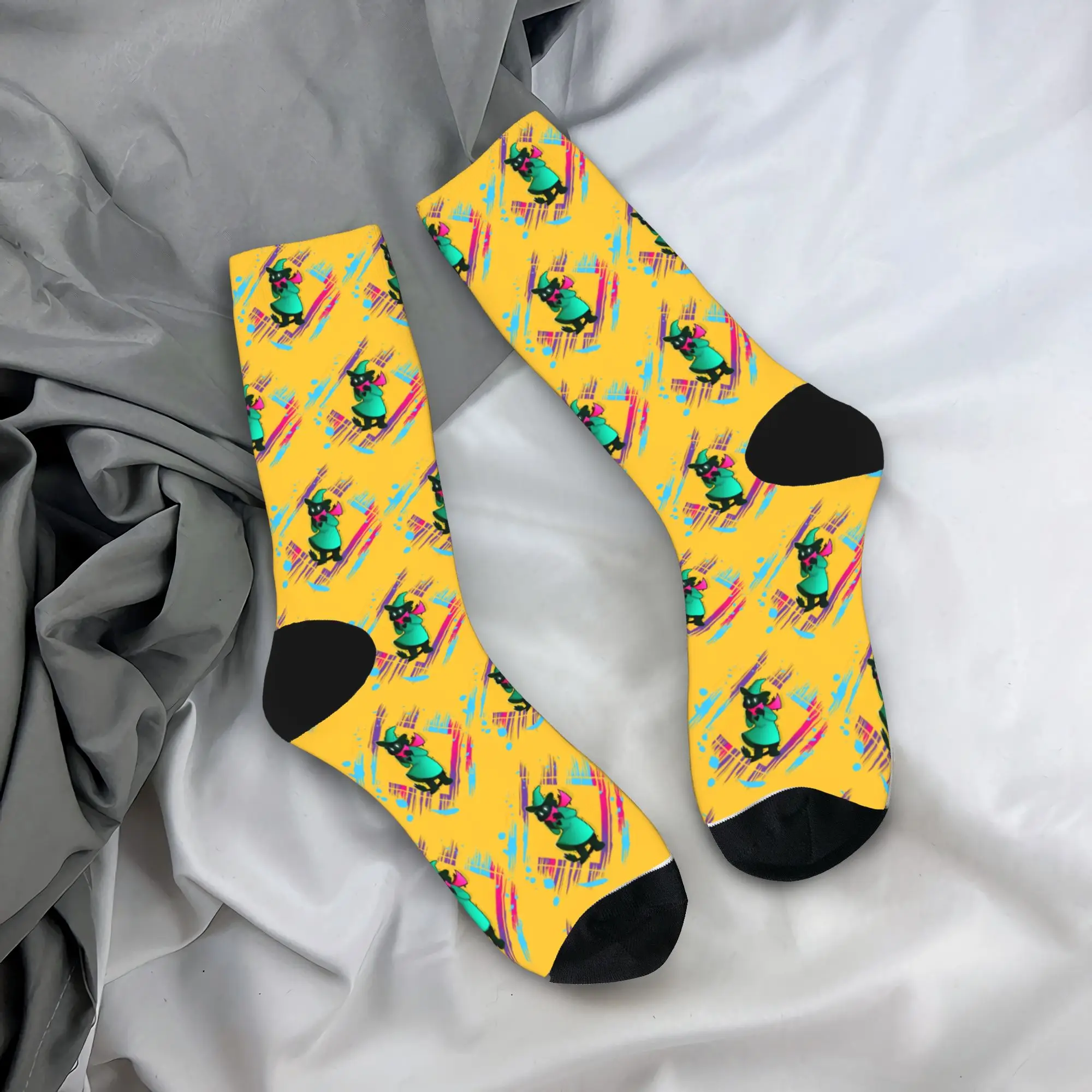 Calcetines de moda para hombre Hip Hop Ralsei Deltarune Sprite calcetín artístico poliéster deporte calcetines de mujer Primavera Verano Otoño Invierno