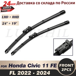 Wiper Front Wiper Blades For Honda Civic 11 FE FL 2022 - 2024 2023 Windshield Windscreen Front Window 24