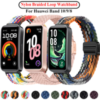 Nylon Braided Loop Strap For Huawei Band 10 9 8 Adjustable Magnetic Buckle Bracelet For Huanwei Band 10/9 Wristband Accessories