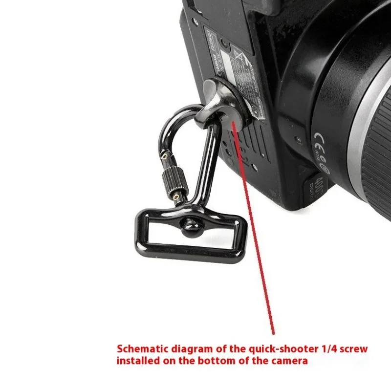 1/2Pcs SLR Camera 1/4" Screw Connecting Adapter Quick Install/Release Wrist Strap Sling Connection Adapter Neck Strap Screw
