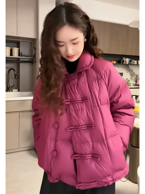 

Корейский Sle, повседневный универсальный хлопковый джет на пуговицах, женский зимний новый модный утягивающий воротник, простая модная верхняя одежда